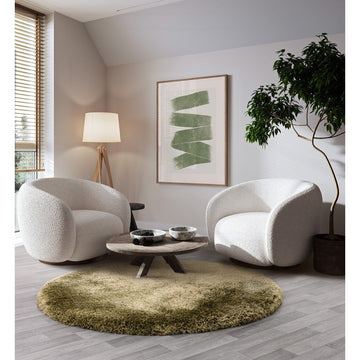 Plush Luxury Super Thick Heavyweight High-Density Hand-Woven Soft High-Pile Plain Polyester Tonal Textured Metallic Shimmer Shaggy Sage Round Rug-Asiatic Carpets-Rug Love - The Most Loved Rug Store